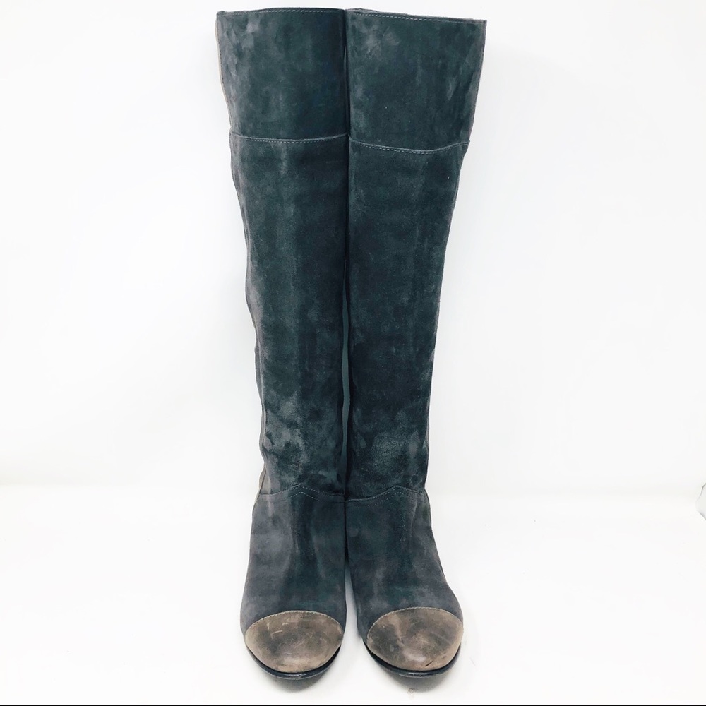 Fabio Rusconi Suede Cap Toe Cuffed Knee Boot - Picture 7 of 10